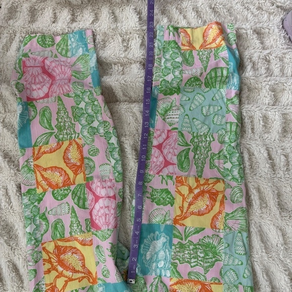 VINTAGE White Tag Lilly Pulitzer Capris WHAT THE SHELL Patchwork Sz 6 - Picture 6 of 9